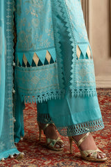 UAE -3 Piece Unstitched Embroidered Swiss Voile Suit with Embroidered Chiffon Dupatta LSV-52005