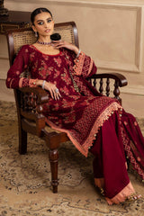 UAE -3 Piece Unstitched Embroidered Swiss Voile Suit with Embroidered Chiffon Dupatta LSV-52022