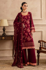 UAE -3 Piece Unstitched Embroidered Swiss Voile Suit with Embroidered Chiffon Dupatta LSV-52022