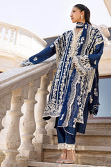 UAE -3 Piece Unstitched Embroidered Lawn Suit with Embroidered Chiffon Dupatta FE-52102