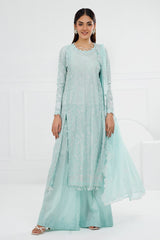 UAE -3 Piece Unstitched Embroidered Lawn Suit with Embroidered Chiffon Dupatta FE-52103