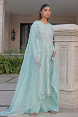UAE -3 Piece Unstitched Embroidered Lawn Suit with Embroidered Chiffon Dupatta FE-52103
