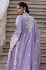UAE -3 Piece Unstitched Embroidered Lawn Suit with Embroidered Chiffon Dupatta FE-52108