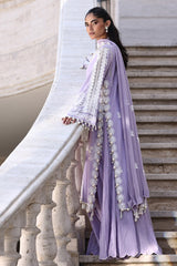 UAE -3 Piece Unstitched Embroidered Lawn Suit with Embroidered Chiffon Dupatta FE-52108