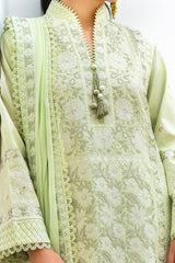 UAE -3 Piece Unstitched Embroidered Lawn Suit with Embroidered Chiffon Dupatta FE-52137