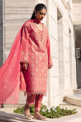 UAE -3 Piece Unstitched Embroidered Lawn Suit with Embroidered Chiffon Dupatta FE-52148