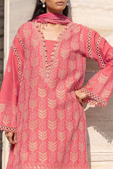 UAE -3 Piece Unstitched Embroidered Lawn Suit with Embroidered Chiffon Dupatta FE-52148