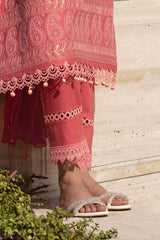 UAE -3 Piece Unstitched Embroidered Lawn Suit with Embroidered Chiffon Dupatta FE-52148