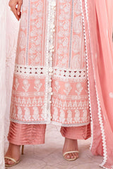 UAE -3 Piece Unstitched Embroidered Lawn Suit with Embroidered Chiffon Dupatta FE-52133