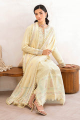 UAE -3 Piece Unstitched Embroidered Lawn Suit with Embroidered Chiffon Dupatta FE-52140