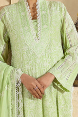 UAE -3 Piece Unstitched Embroidered Lawn suit with Embroidered Chiffon Dupatta PM-52058