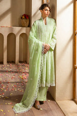 UAE -3 Piece Unstitched Embroidered Lawn suit with Embroidered Chiffon Dupatta PM-52058