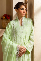 UAE -3 Piece Unstitched Embroidered Lawn suit with Embroidered Chiffon Dupatta PM-52058
