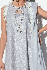 UAE -3 Piece Unstitched Schiffli Embroidered Lawn Suit with Embroidered Chiffon Dupatta PM-52048