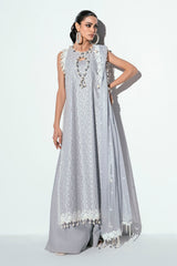 UAE -3 Piece Unstitched Schiffli Embroidered Lawn Suit with Embroidered Chiffon Dupatta PM-52048