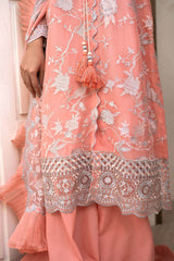 UAE -3 Piece Unstitched Embroidered Chiffon Suit with Embroidered Chiffon Dupatta FE-52162