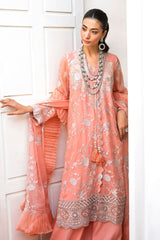 UAE -3 Piece Unstitched Embroidered Chiffon Suit with Embroidered Chiffon Dupatta FE-52162