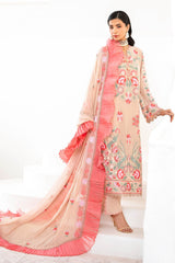 UAE -3 Piece Unstitched Embroidered Chiffon Suit with Embroidered Chiffon Dupatta FE-52169