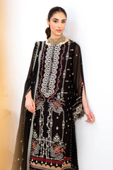 UAE -3 Piece Unstitched Embroidered Chiffon Suit with Embroidered Chiffon Dupatta FE-52081