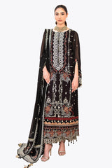 UAE -3 Piece Unstitched Embroidered Chiffon Suit with Embroidered Chiffon Dupatta FE-52081