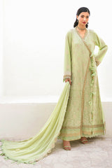 UAE -3 Piece Unstitched Embroidered Swiss Voile Suit with Embroidered Chiffon Dupatta FE-52166