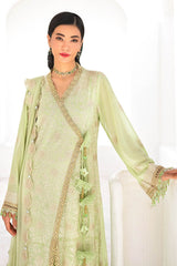UAE -3 Piece Unstitched Embroidered Swiss Voile Suit with Embroidered Chiffon Dupatta FE-52166