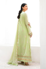 UAE -3 Piece Unstitched Embroidered Swiss Voile Suit with Embroidered Chiffon Dupatta FE-52166
