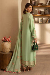 UAE -3 Piece Unstitched Embroidered Swiss Voile Suit with Embroidered Chiffon Dupatta LSV-52006
