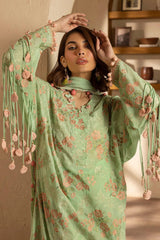 UAE -3 Piece Unstitched Embroidered Swiss Voile Suit with Embroidered Chiffon Dupatta LSV-52006