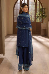 UAE -3 Piece Unstitched Embroidered Swiss Voile Suit with Embroidered Chiffon Dupatta LSV-52019
