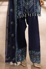UAE -3 Piece Unstitched Embroidered Swiss Voile Suit with Embroidered Chiffon Dupatta LSV-52019