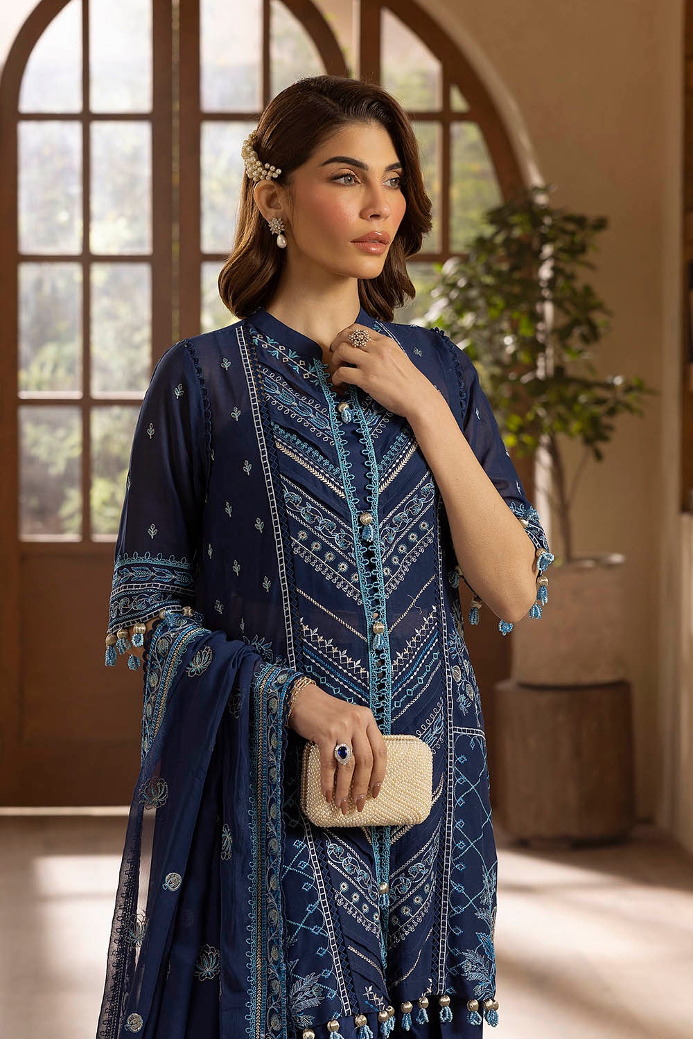 Blue Embroidered Swiss Voile Suit with Dupatta for Women | Gul Ahmed - uae.gulahmedshop.com Blue Embroidered Swiss Voile Suit with Dupatta for Women | Gul Ahmed - uae.gulahmedshop.com