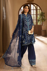 UAE -3 Piece Unstitched Embroidered Swiss Voile Suit with Embroidered Chiffon Dupatta LSV-52019