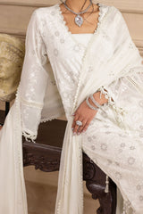 UAE -3 Piece Unstitched Embroidered Swiss Voile Suit with Embroidered Chiffon Dupatta with Lace LSV-52017
