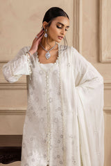 UAE -3 Piece Unstitched Embroidered Swiss Voile Suit with Embroidered Chiffon Dupatta with Lace LSV-52017