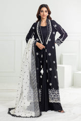 UAE -3 Piece Unstitched Schiffli Embroidered Lawn Suit with Embroidered Cotton Net Dupatta CN-52001
