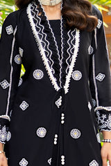 UAE -3 Piece Unstitched Schiffli Embroidered Lawn Suit with Embroidered Cotton Net Dupatta CN-52001