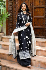 UAE -3 Piece Unstitched Schiffli Embroidered Lawn Suit with Embroidered Cotton Net Dupatta CN-52001