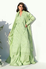 UAE -3 Piece Unstitched Embroidered Lawn Suit with Embroidered Denting Lawn Dupatta DN-52018