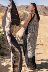 UAE -3 Piece Unstithed Printed Lawn Suit with Embroidered Denting Lawn Dupatta DN-52012