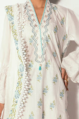 UAE -3 Piece Unstitched Embroidered Printed Denting Lawn Suit DN-52032