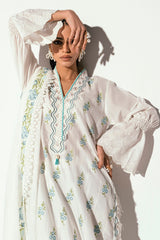UAE -3 Piece Unstitched Embroidered Printed Denting Lawn Suit DN-52032