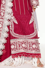 UAE -3 Piece Unstitched Embroidered Printed Denting Lawn Suit DN-42040