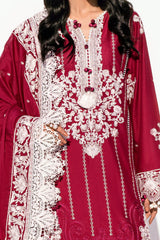 UAE -3 Piece Unstitched Embroidered Printed Denting Lawn Suit DN-42040