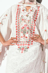 UAE -3 Piece Unstitched Embroidered Printed Denting Lawn Suit DN-52006