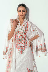 UAE -3 Piece Unstitched Embroidered Printed Denting Lawn Suit DN-52006