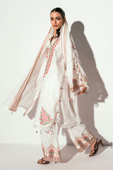 UAE -3 Piece Unstitched Embroidered Printed Denting Lawn Suit DN-52006