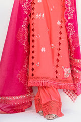 UAE -3 Piece Unstitched Embroidered Printed Denting Lawn Suit DN-52007