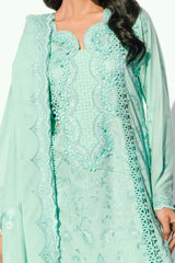 UAE -3 Piece Unstitched Embroidered Printed Denting Lawn Suit DN-52013