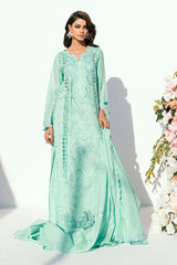 UAE -3 Piece Unstitched Embroidered Printed Denting Lawn Suit DN-52013